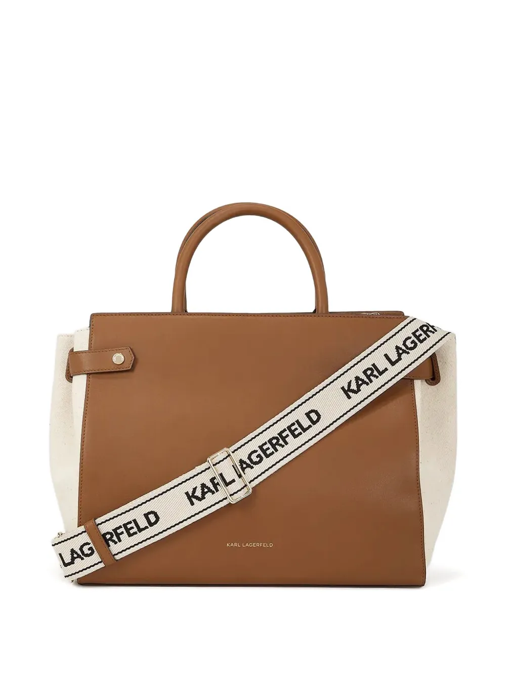 Karl Lagerfeld Handtas met colourblocking en structuur - Bruin