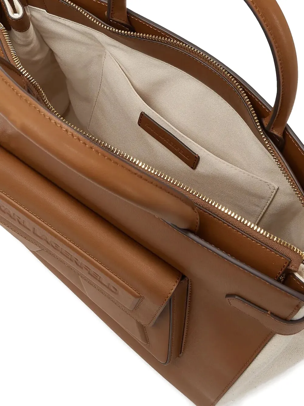 Karl Lagerfeld Handtas met colourblocking en structuur Bruin