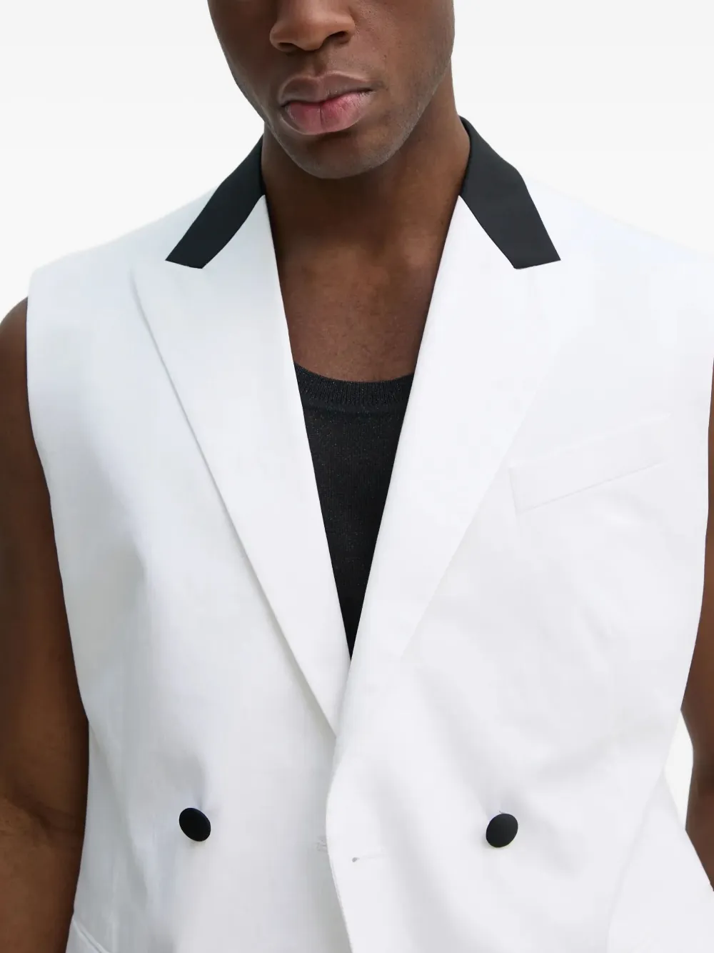 Karl Lagerfeld Gilet met dubbele rij knopen Wit