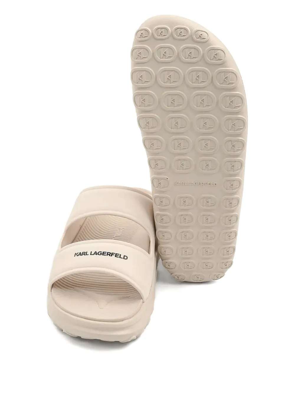 Karl Lagerfeld logo-print slides Neutrals