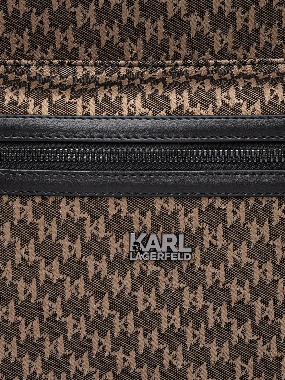 Karl Lagerfeld Rugzak met pied-de-poule print Beige