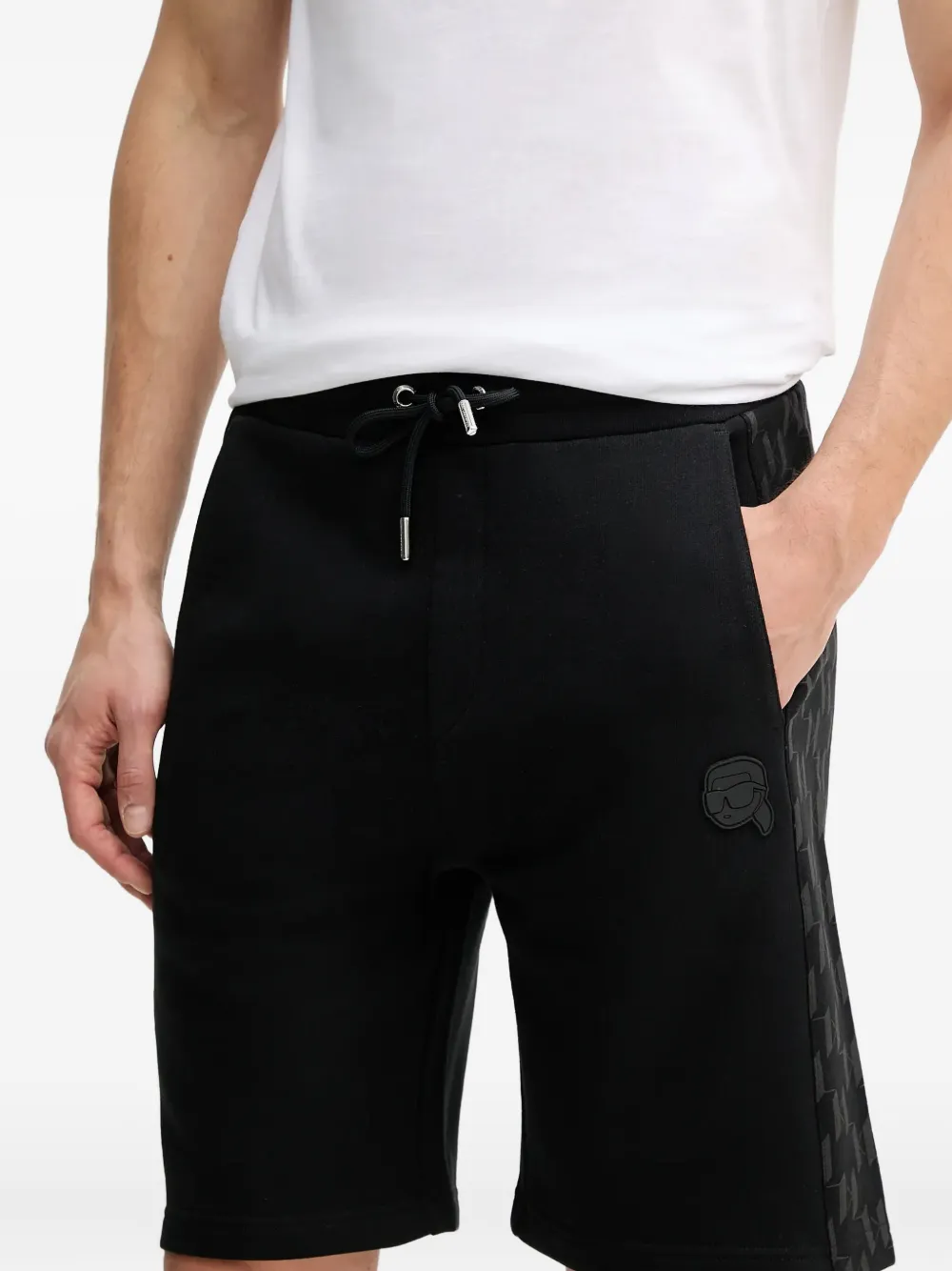 Karl Lagerfeld logo-detail panelled shorts Zwart