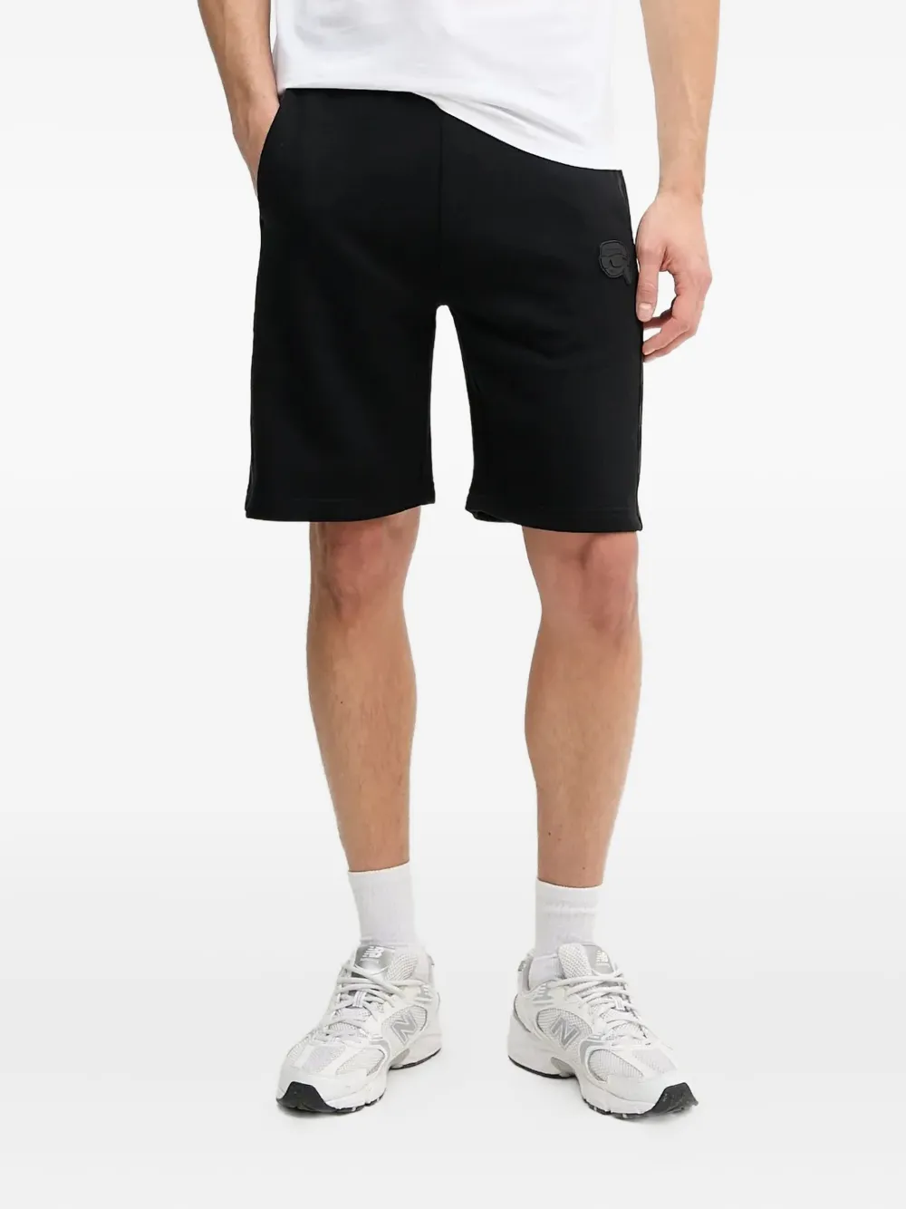 Karl Lagerfeld logo-detail panelled shorts Zwart