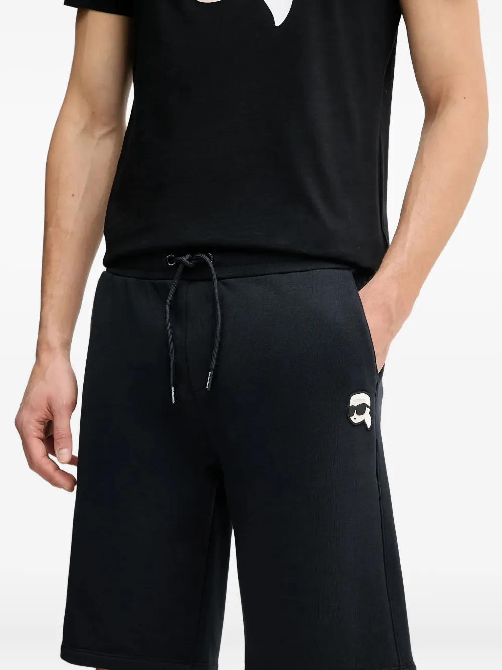 Karl Lagerfeld logo-detail drawstring shorts Zwart