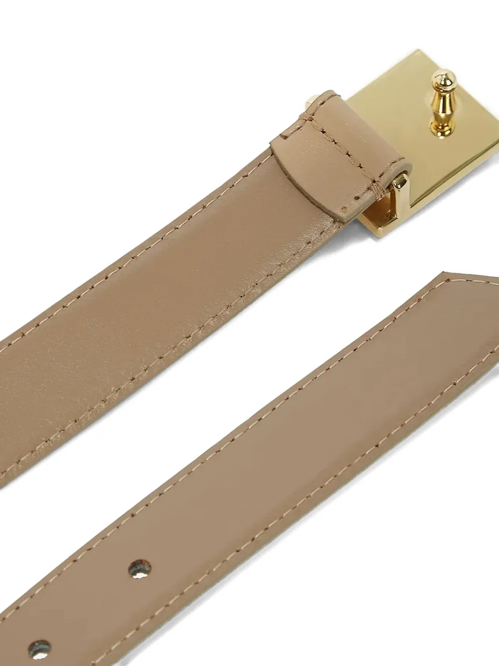 Karl Lagerfeld Rectangular-buckle Leather Belt In Brown