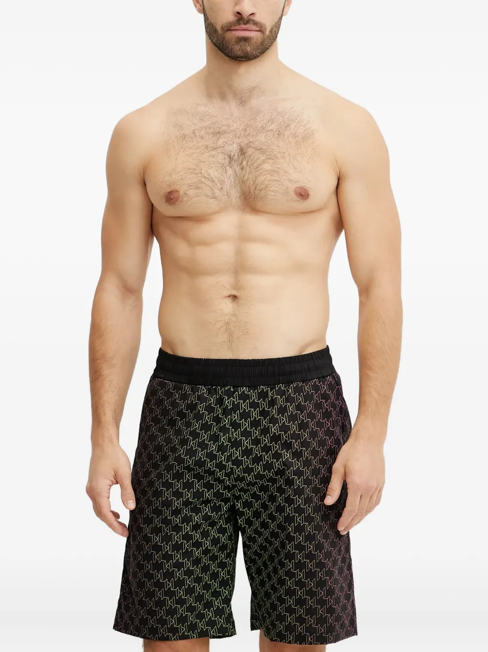 Karl Lagerfeld logo-print shorts Zwart