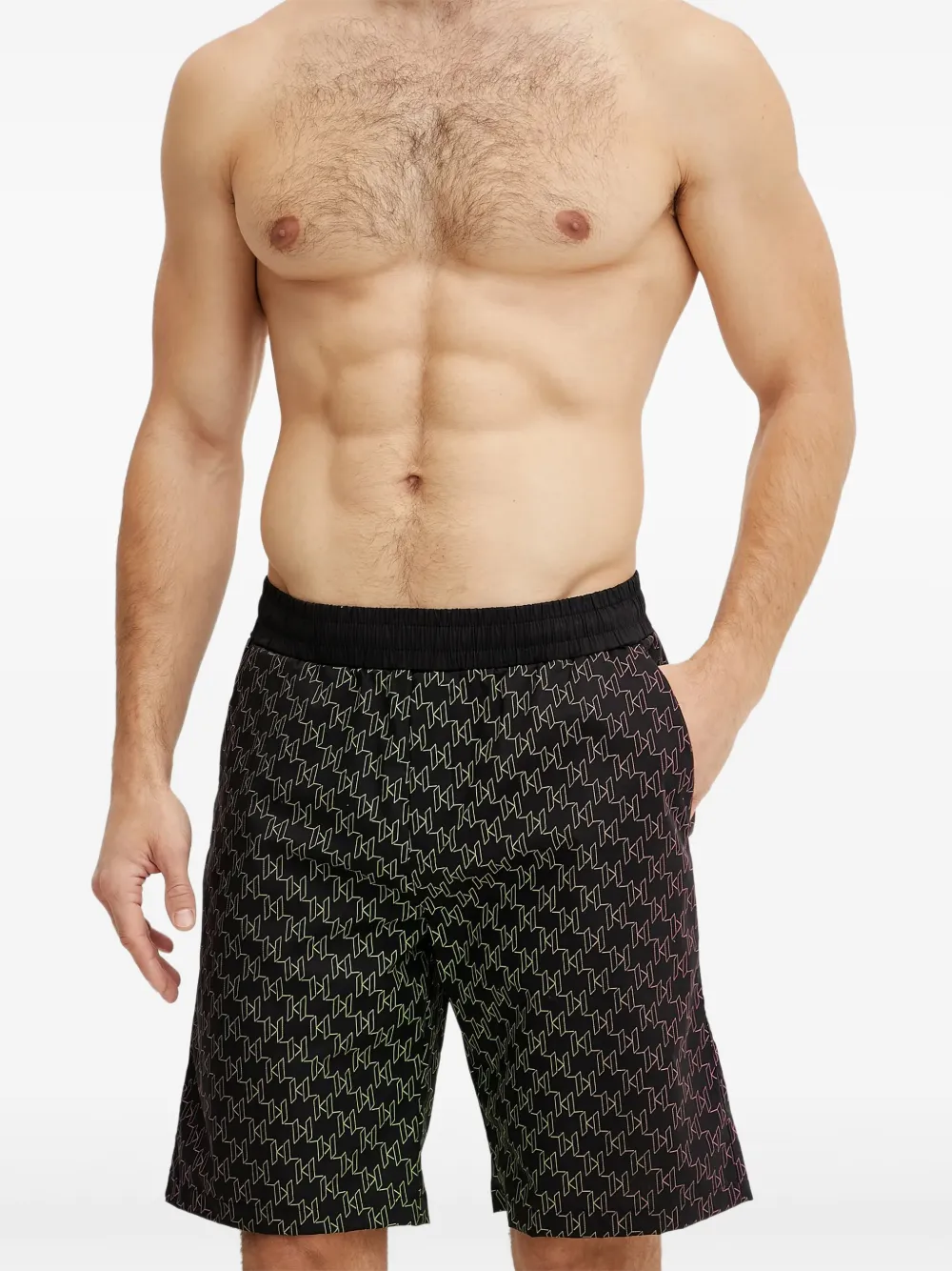 Karl Lagerfeld logo-print shorts Zwart