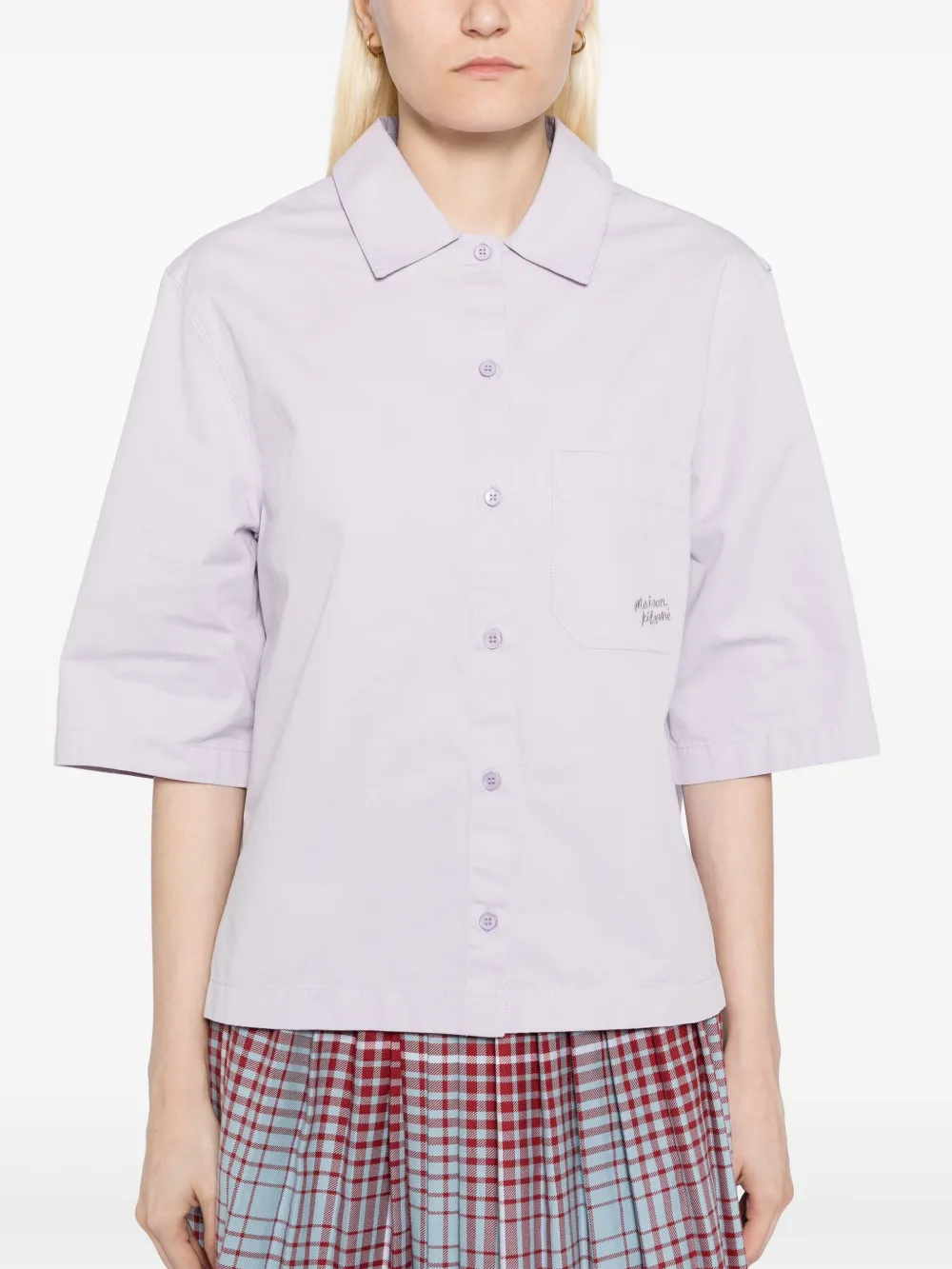 MAISON KITSUNÉ CROPPED BOXY SHIRT