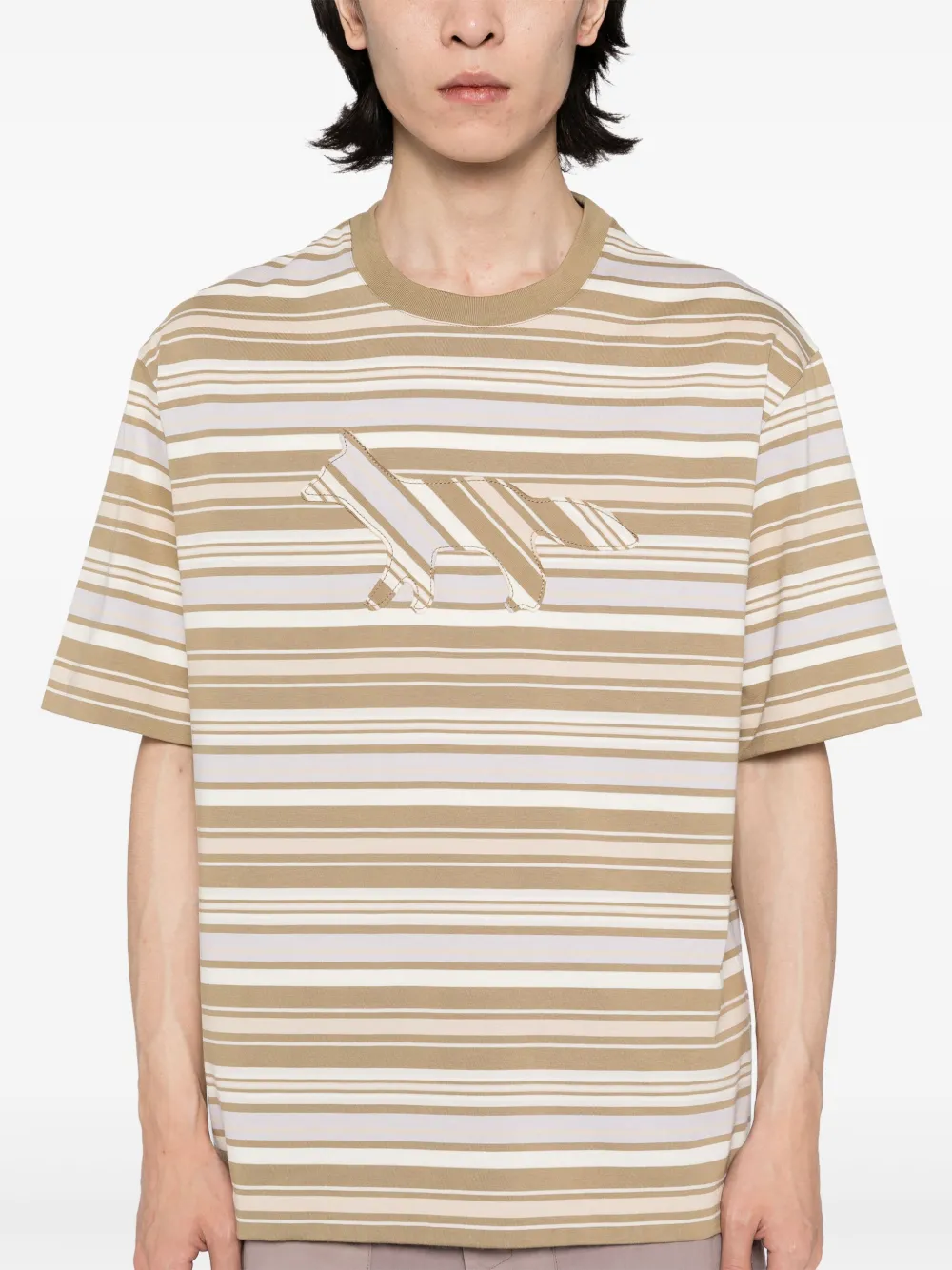 Maison Kitsuné Crafted Profile Fox T-shirt Paars