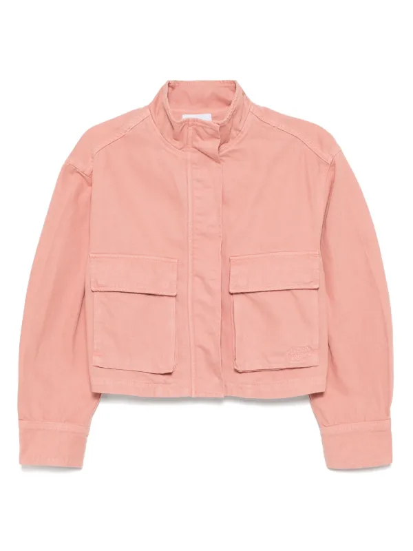 ピンク ストレッチジャケット ジッパー付き Maison Kitsuné クロップド ワークジャケット | ピンク | FARFETCH JP