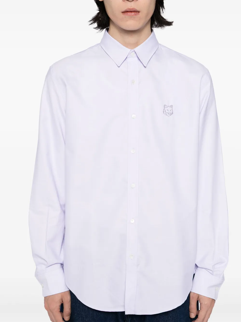 Maison Kitsuné Contour Fox Head skate overhemd Paars