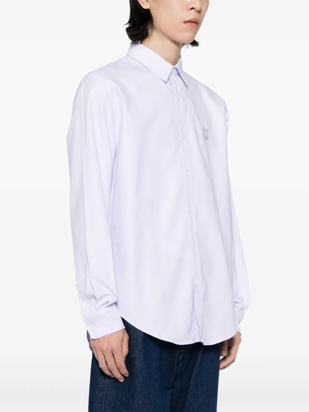 Maison Kitsuné Contour Fox Head skate overhemd Paars