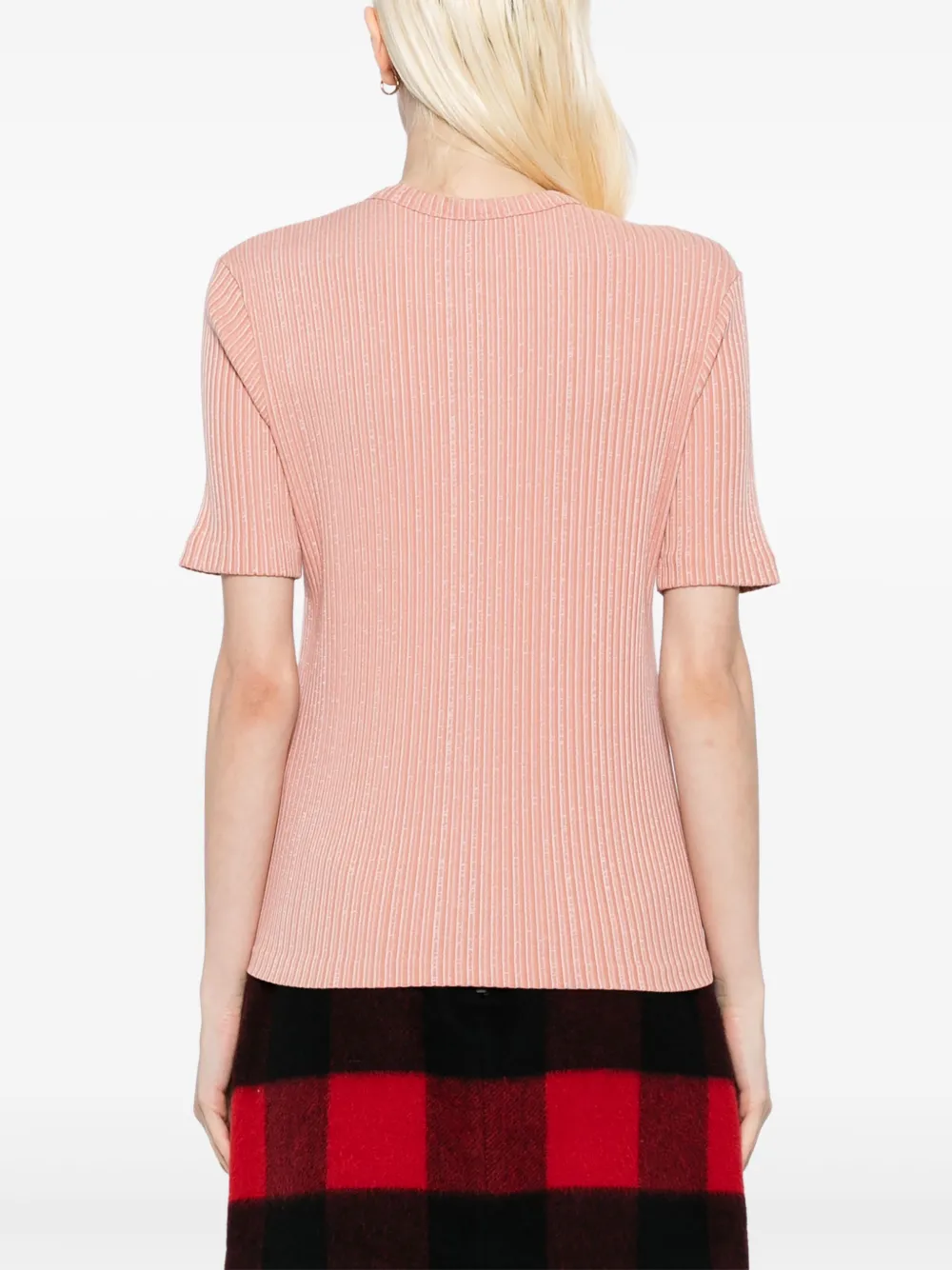 Maison Kitsuné T-shirt met labeldetail Roze