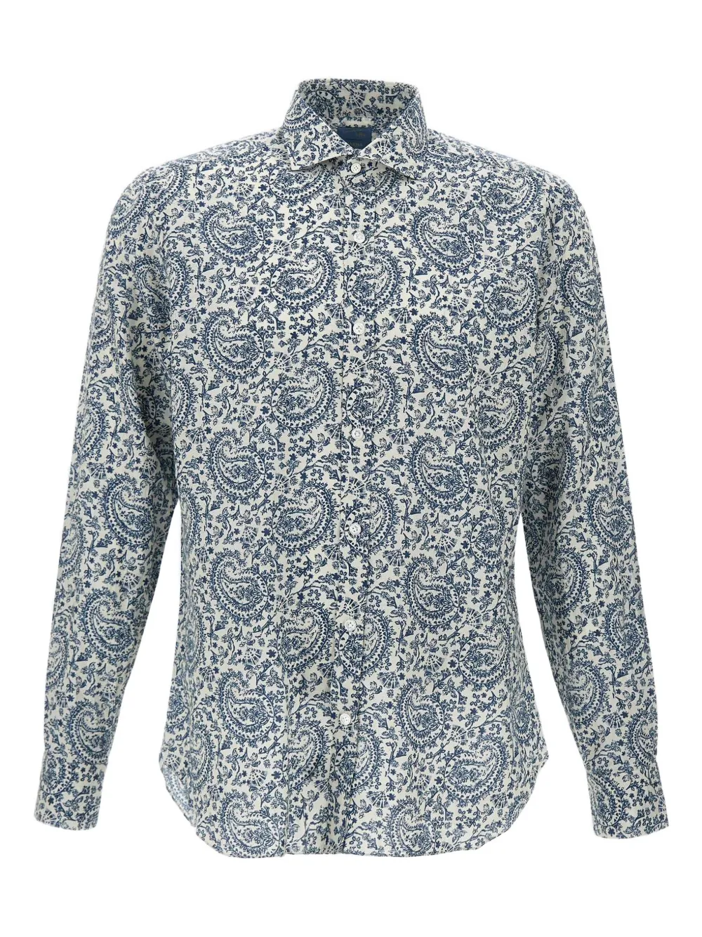 Barba Overhemd met paisley-print Blauw