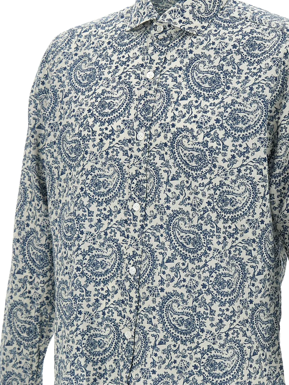 Barba Overhemd met paisley-print Blauw