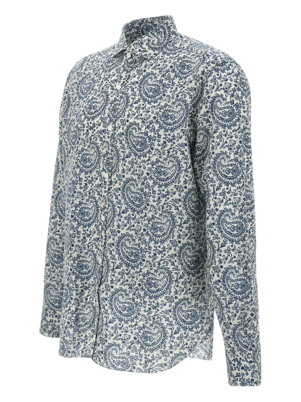Barba Overhemd met paisley-print Blauw