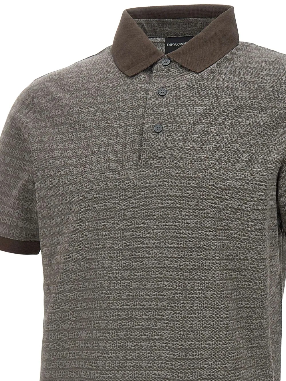 Emporio Armani Katoenen poloshirt Bruin
