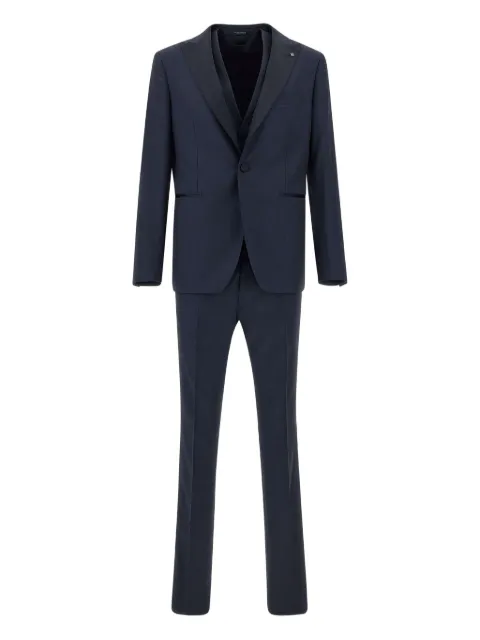 Tagliatore brooch-detail three-piece suit