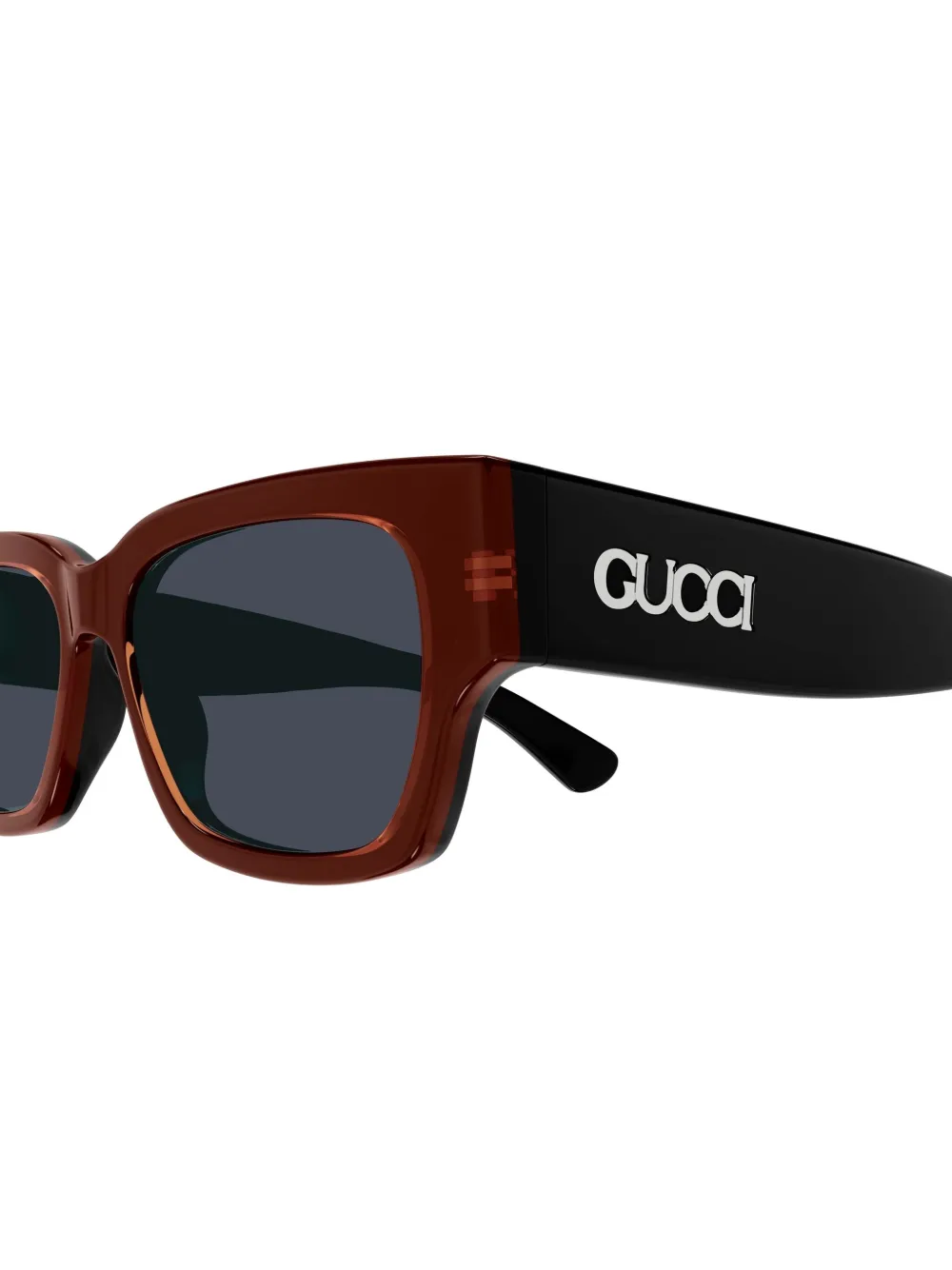 Gucci Eyewear Zonnebril met rechthoekig montuur Rood