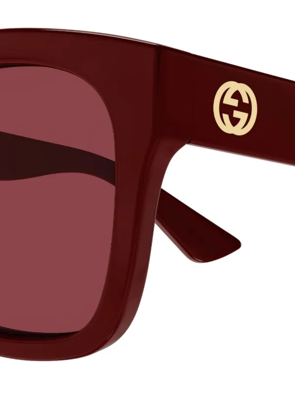 Gucci Eyewear Interlocking G square-frame Sunglasses | Red