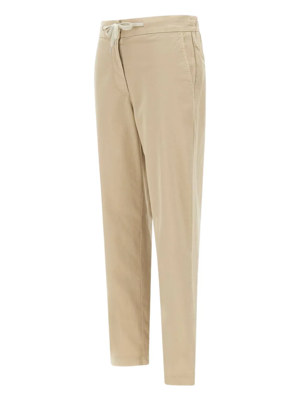 Shop Eleventy Cotton Trousers In Nude