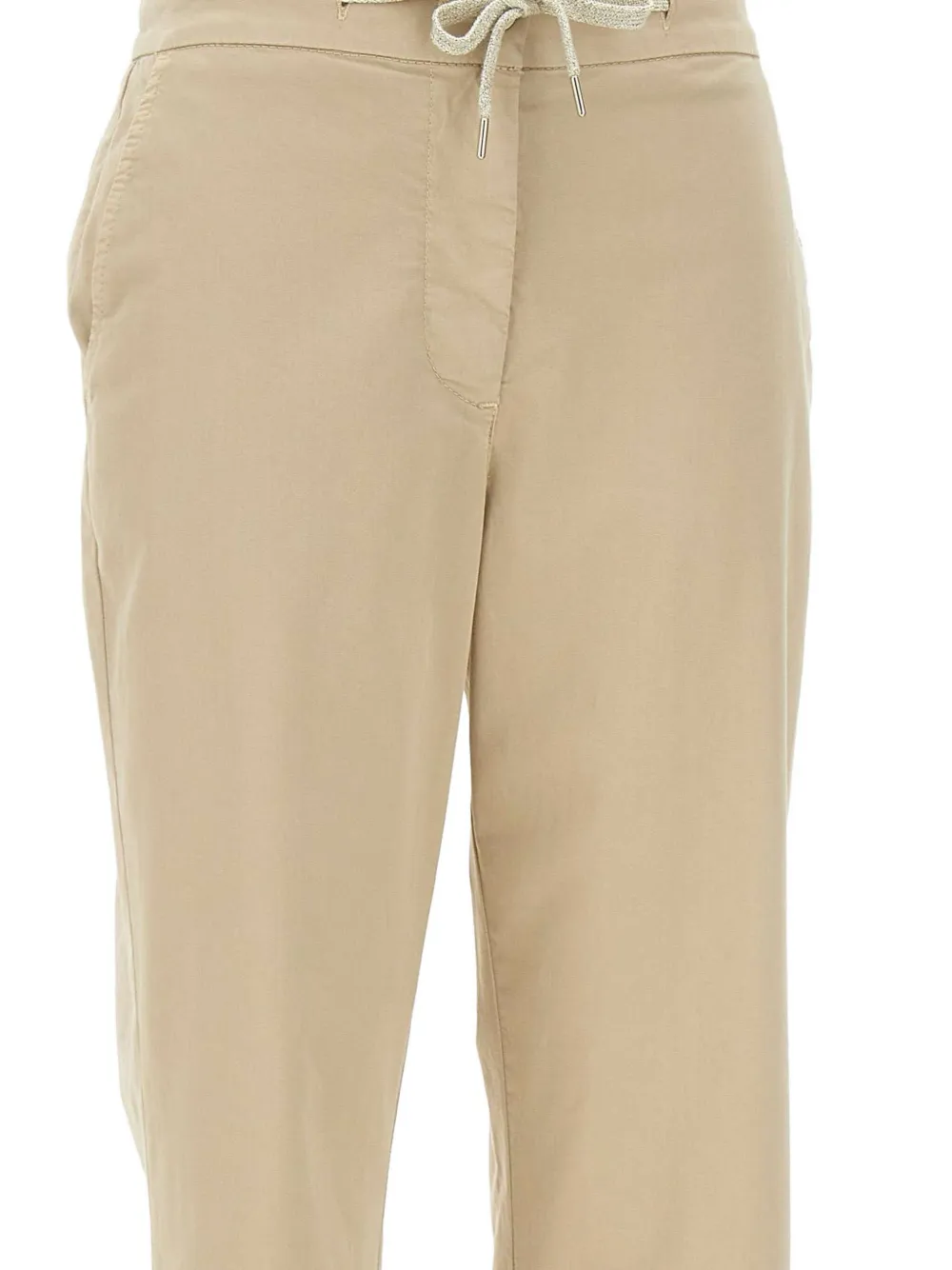 Shop Eleventy Cotton Trousers In Nude