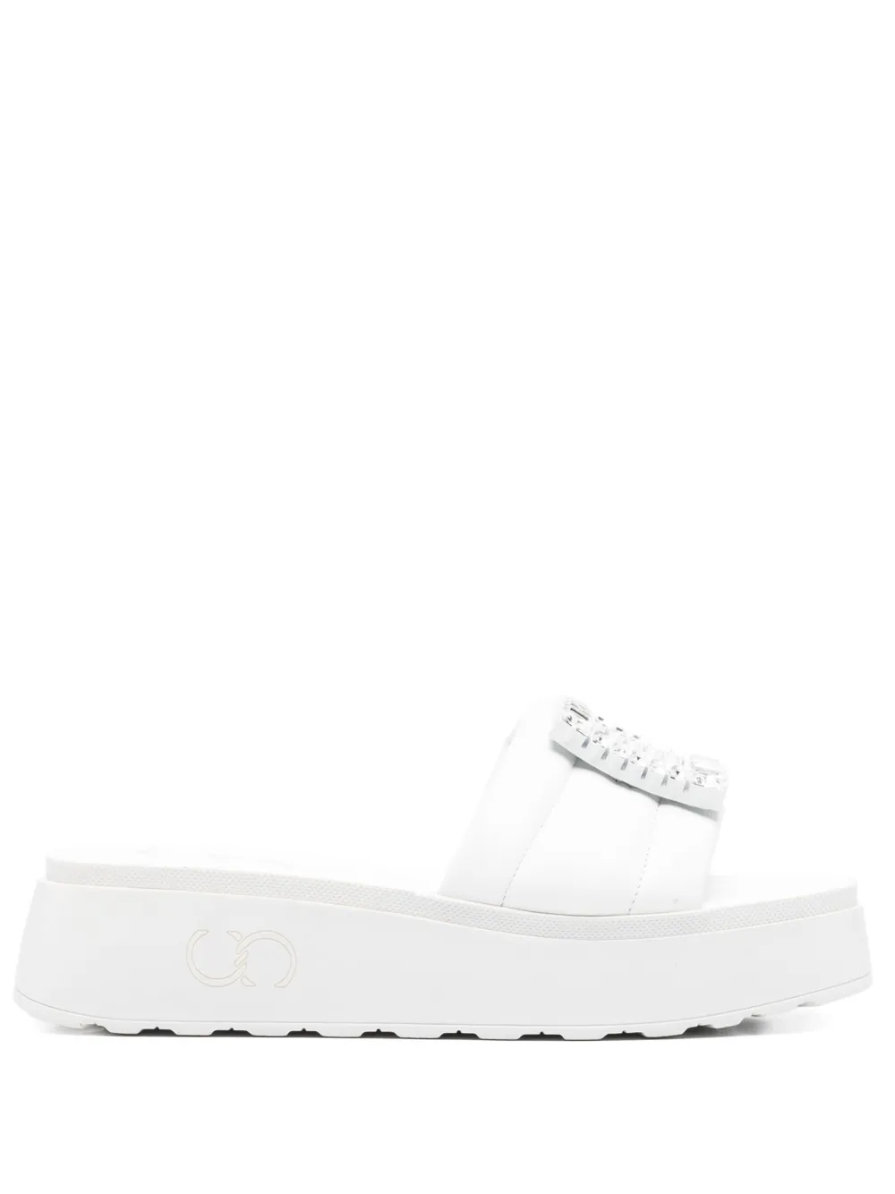 Casadei 40mm crystal-embellished sandals White