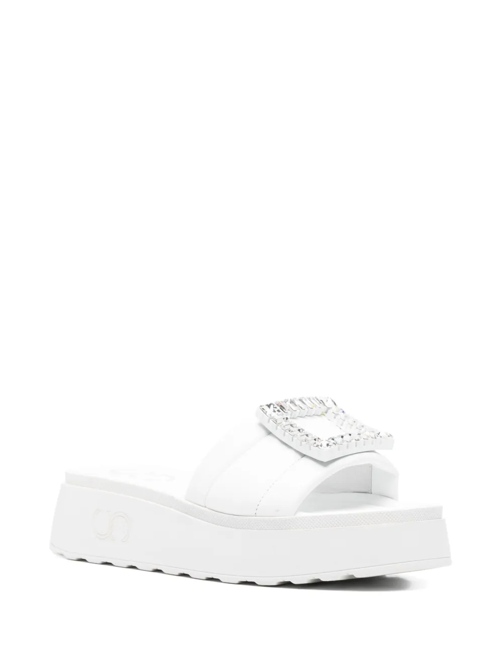 Casadei 40mm crystal-embellished sandals White