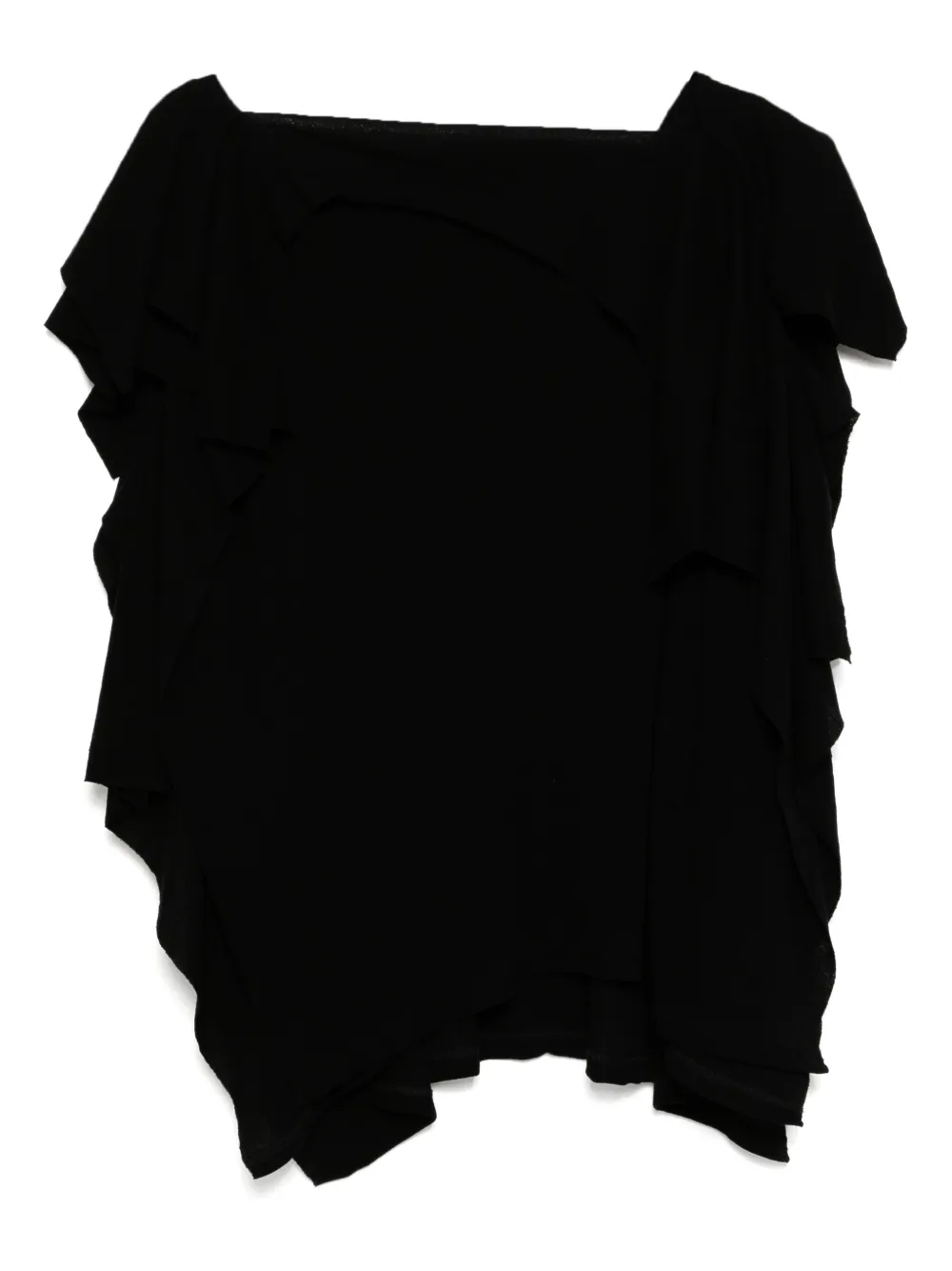 Yohji Yamamoto top drapeado con diseño retorcido | negro | Image 1