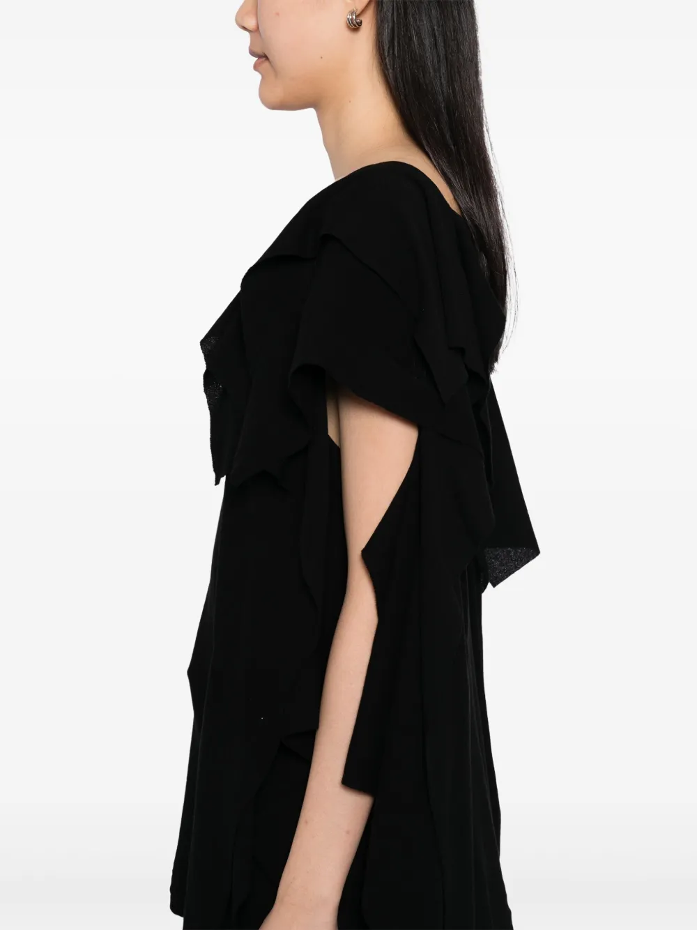 Yohji Yamamoto Gedrapeerd gedraaid gilet Zwart