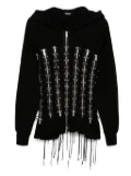 Undercover eyelet hoodie - Black