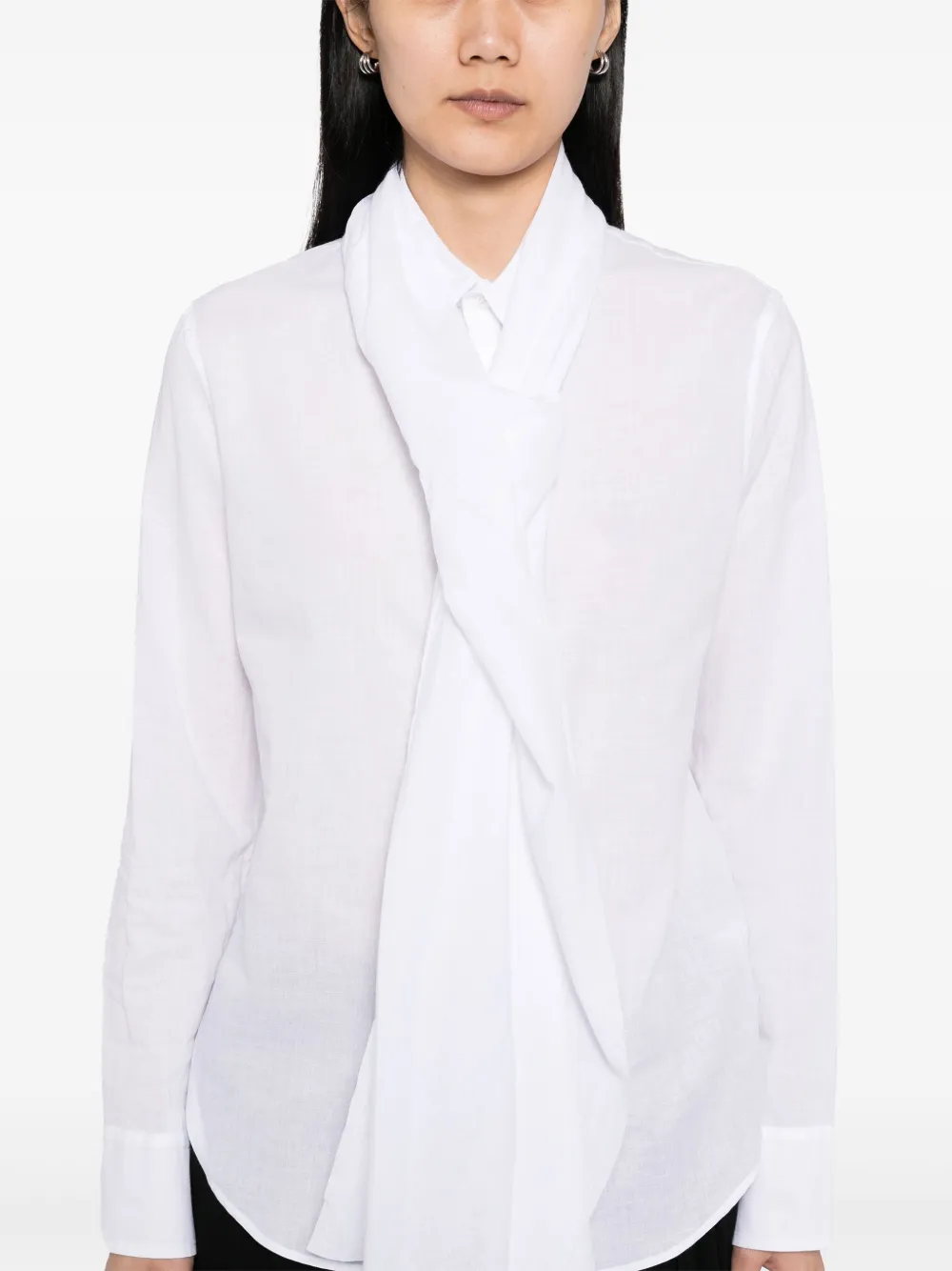 Yohji Yamamoto Blouse met sjaaldetail Wit