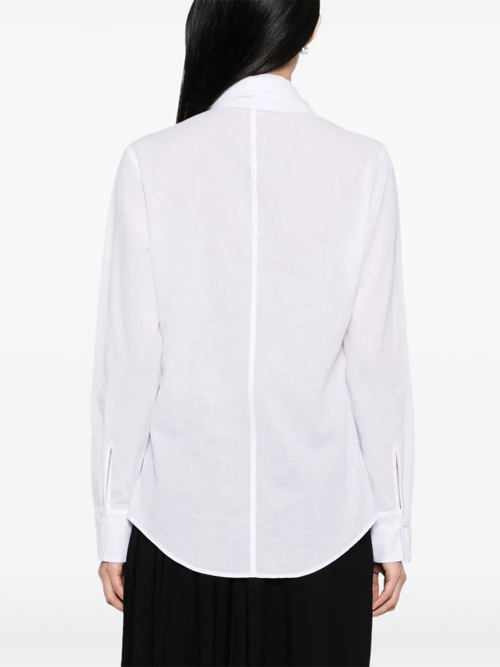 Yohji Yamamoto Blouse met sjaaldetail Wit