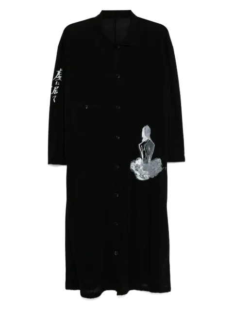 Yohji Yamamoto camisa de jersey estampada