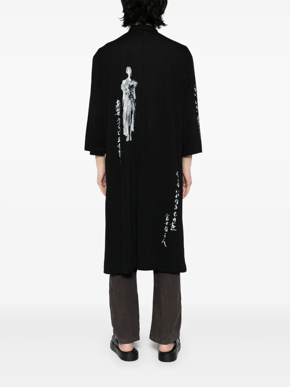 Yohji Yamamoto Jersey overhemd met print Zwart