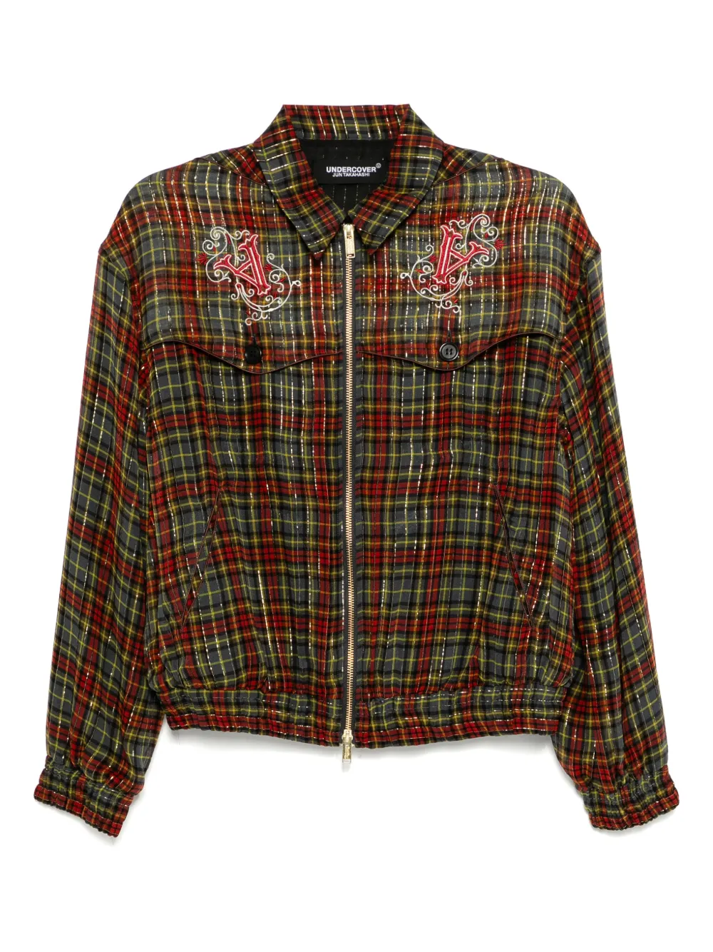 Undercover checked zip-up jacket | Grey | Image 1