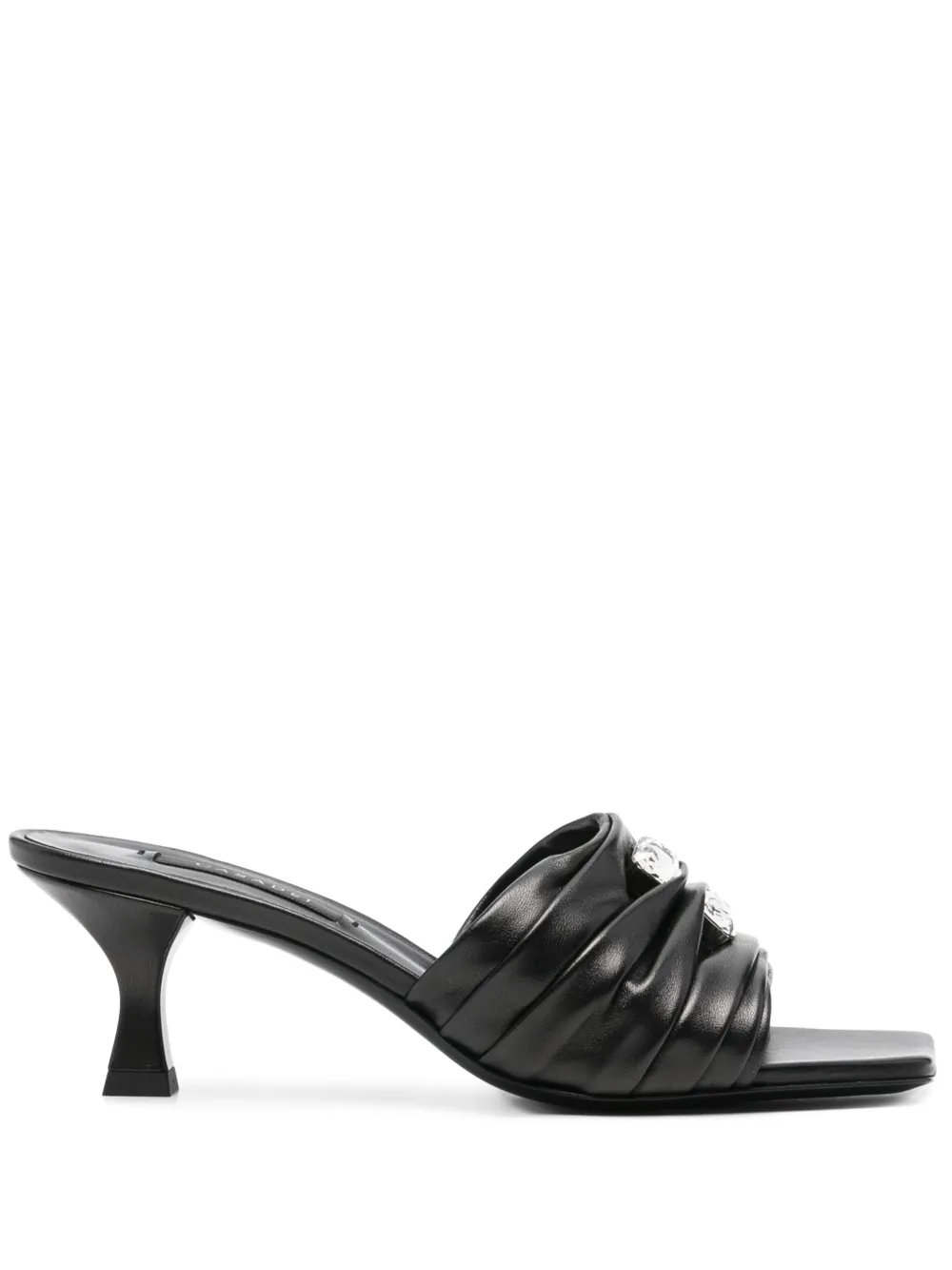 Casadei 65mm leather sandals Black