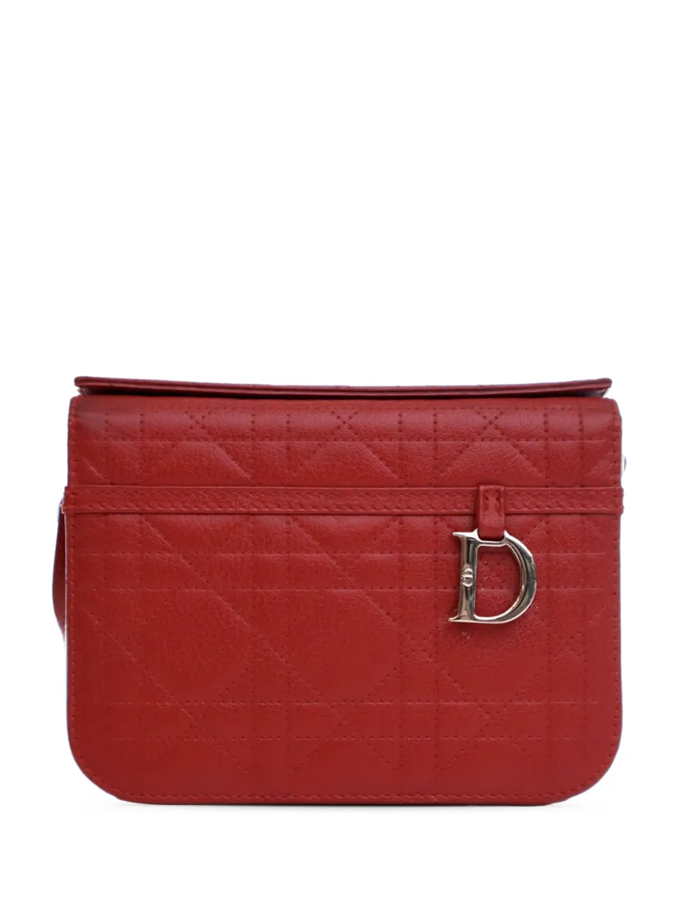 Christian Dior Pre-Owned 2007 カーフスキン カナージュ バニティバッグ - レッド Christian Dior Pre-Owned 2007 カーフスキン カナージュ バニティバッグ - レッド