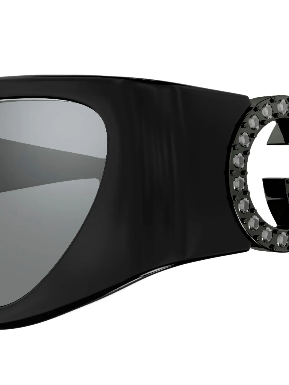 Gucci Eyewear Zonnebril met ovalen montuur Zwart