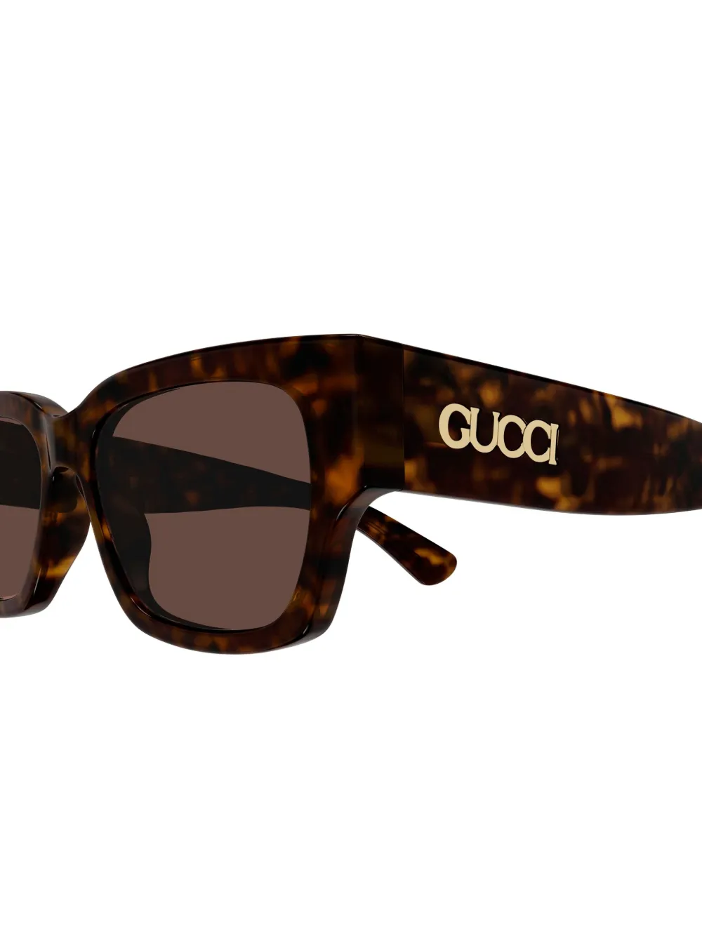 Gucci Eyewear Zonnebril met rechthoekig montuur Bruin