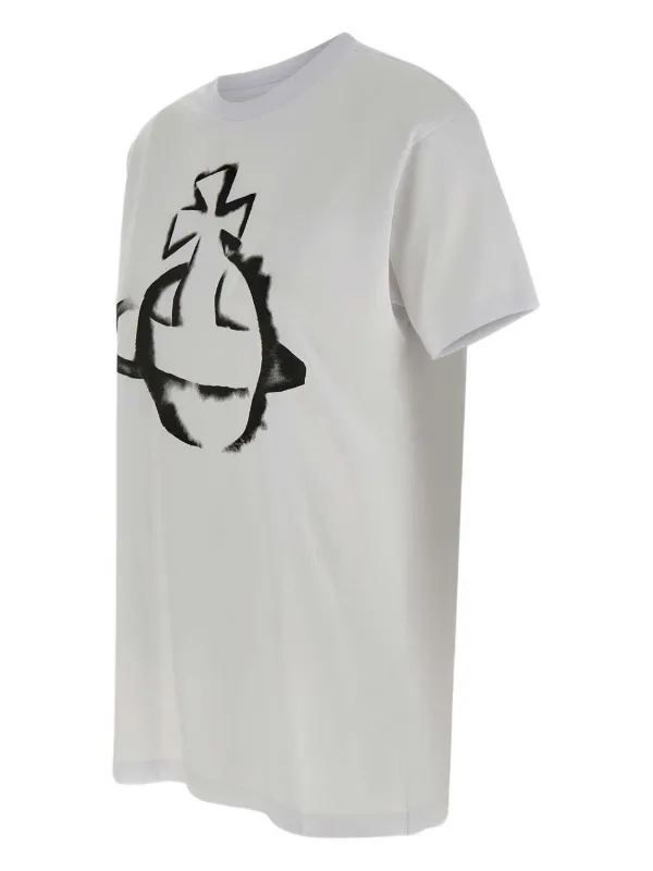 【送料&関税込】Vivienne Westwood orb Logo T-shirt Vivienne Westwood Orb logo-print T-Shirt | White | FARFETCH