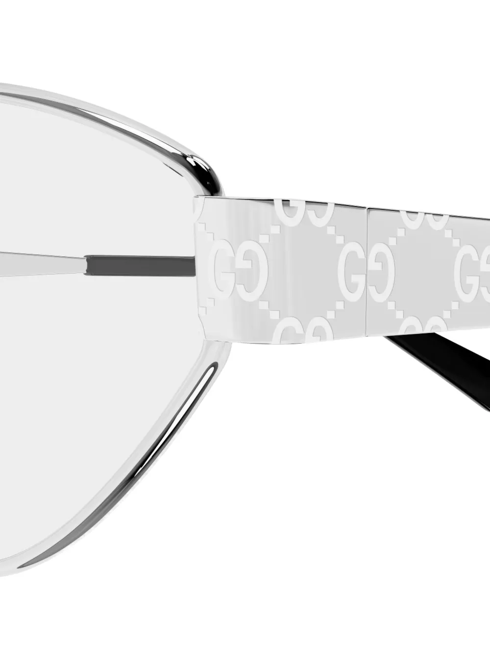 Gucci Eyewear Bril met ovaal montuur Zilver