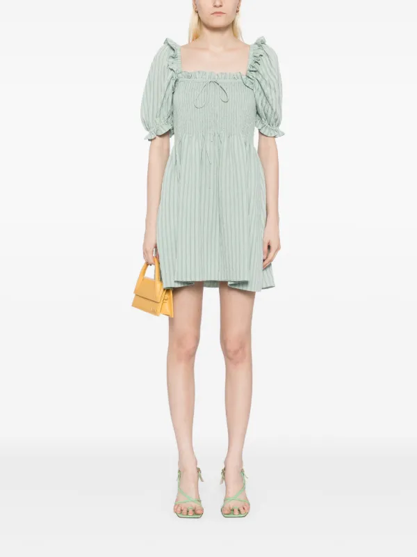 green emerald velvet dress Hill House Home X La Coqueta Green Bird Floral Matilda Dress main image 0