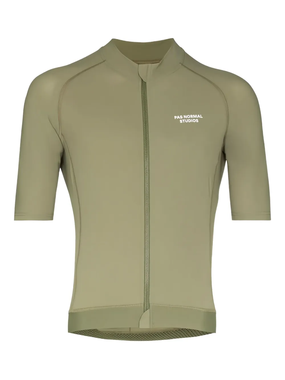 Pas Normal Studios front-zip short-sleeve T-shirt | Green | Image 1