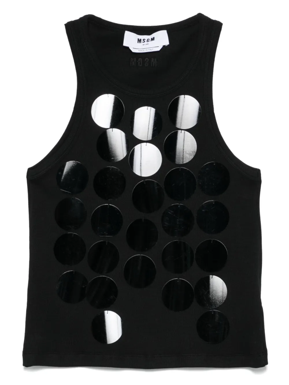 MSGM sequin-embellished tank top | Black | Image 1
