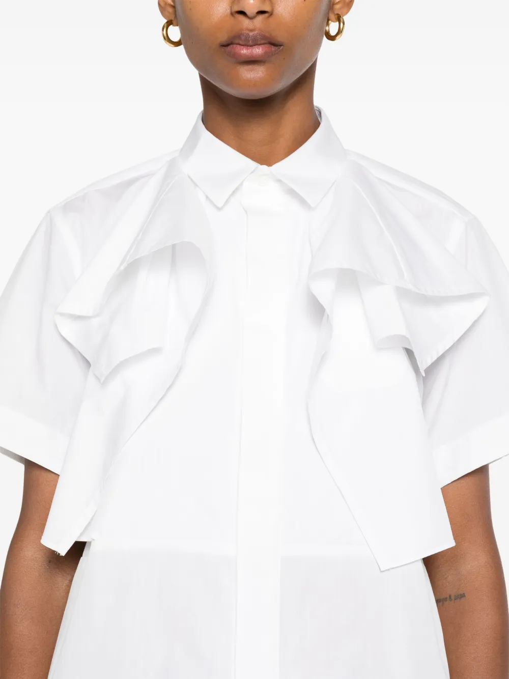 sacai Blouse met ruches Wit