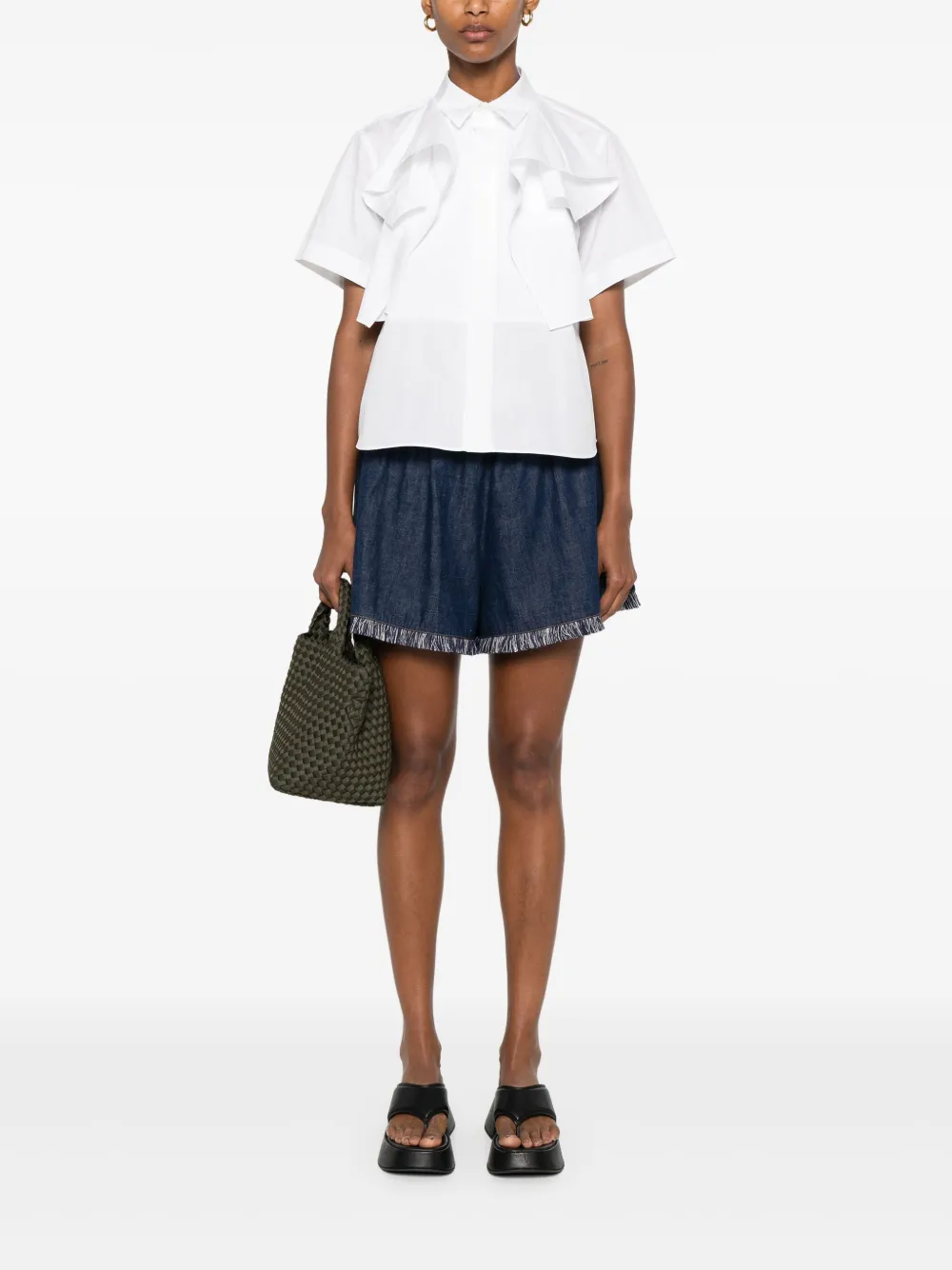 Sacai Blouse met ruches - Wit