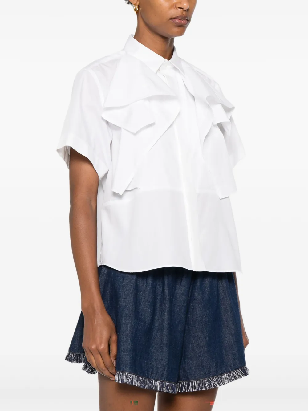sacai Blouse met ruches Wit