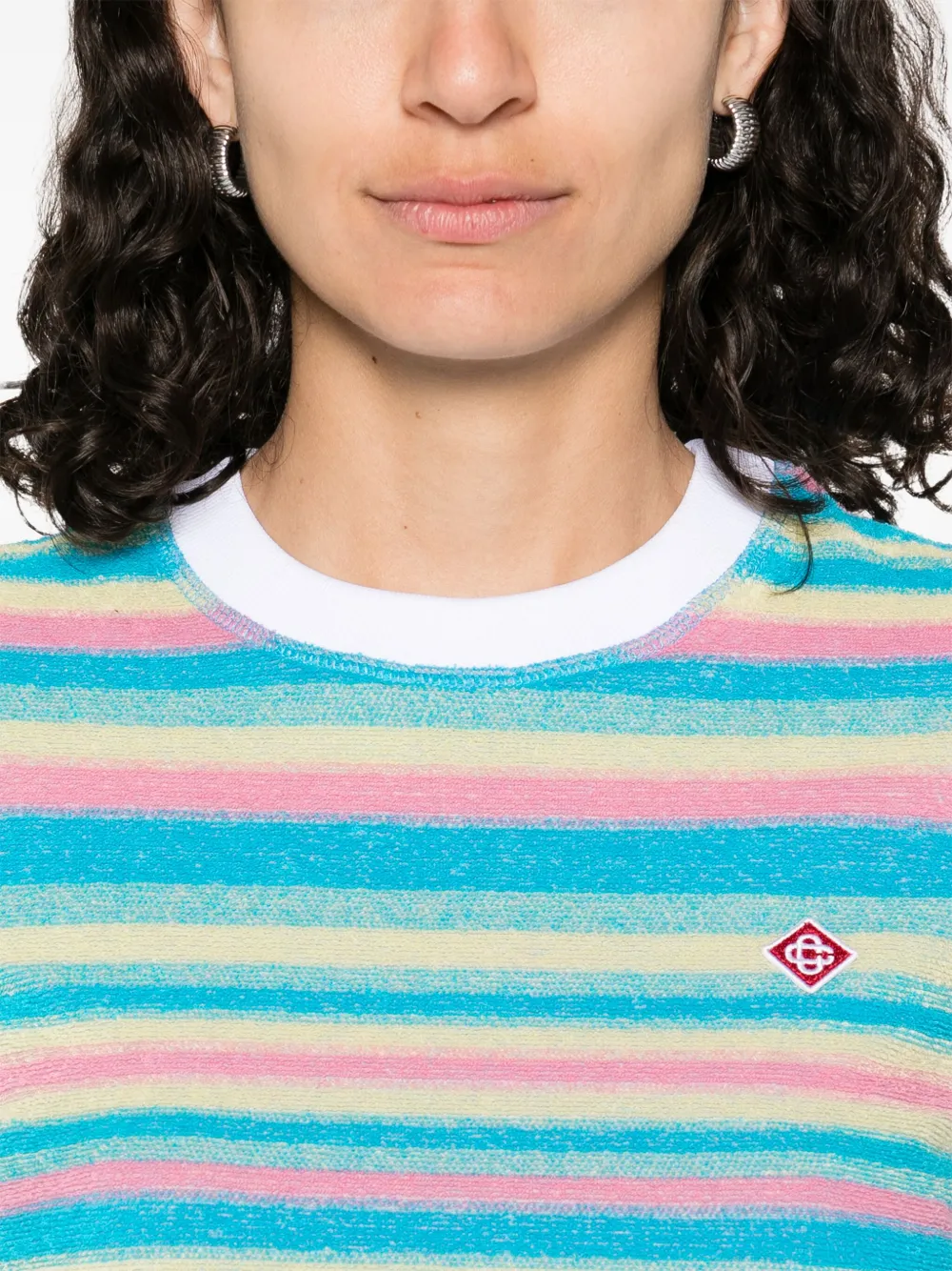 Casablanca Gestreept T-shirt Blauw