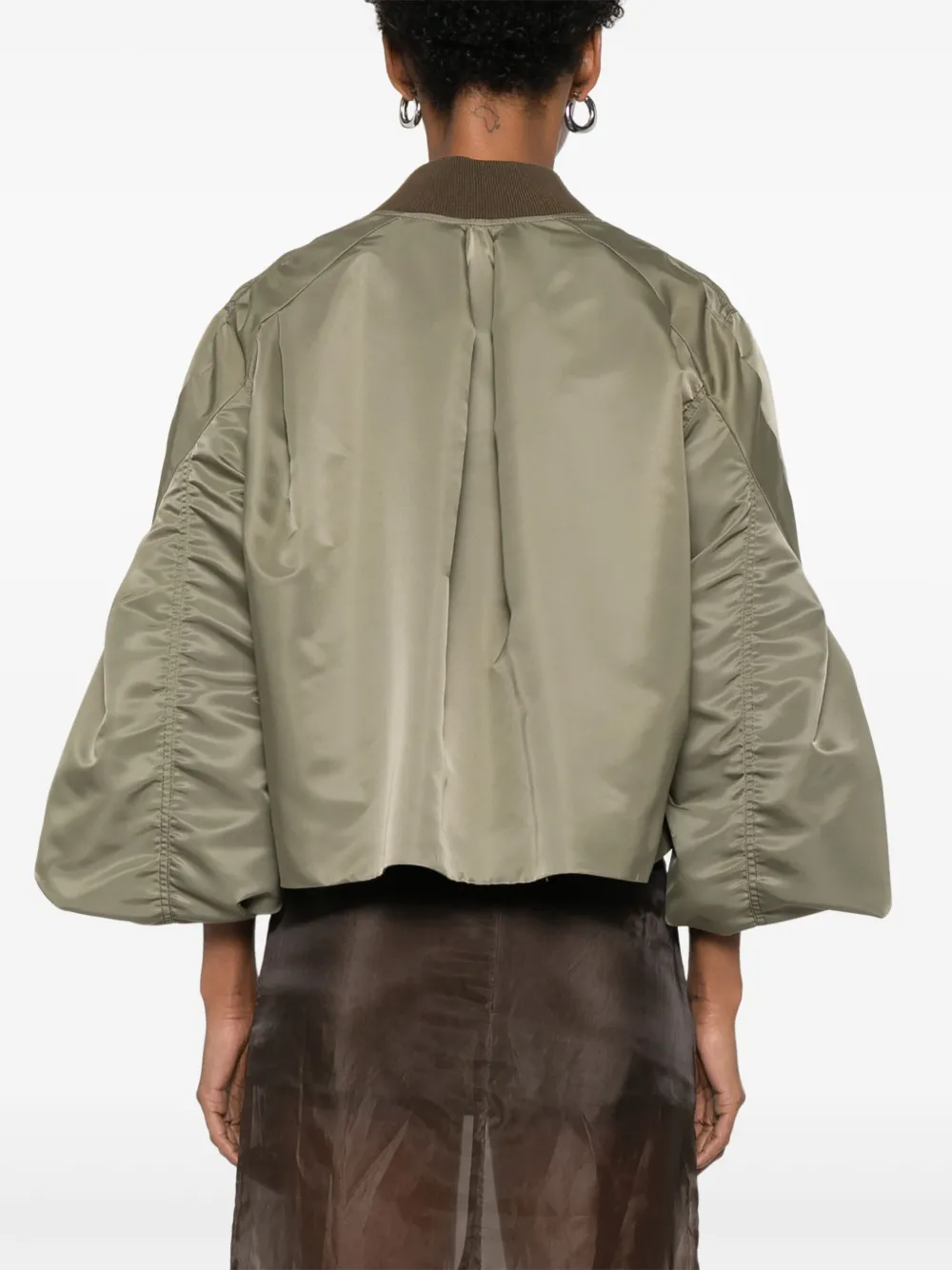 sacai Cropped bomberjack Groen